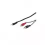 Wentronic Goobay 3,5 mm ligzdas/RCA adaptera kabelis, melns, 0,5 m – 3,5 mm ligzdas spraudnis (3 kontaktu, stereo) > 2x RCA spraudnis (audio kreisais/labais) (50440)
