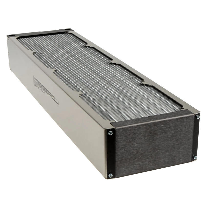 Radiators Aqua-Computer airplex radical 4/480 — Alumīnijs/Varš/Nerūsējošais tērauds, 520×140×73 mm