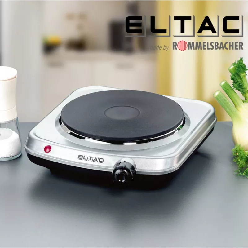 Viena degļa plīts Rommelsbacher ELTAC EK 18 — 1500 W, sudrabaini metāliska