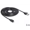 USB kabelis DeLOCK EASY-USB 2.0-A - USB 2.0 micro-B 3m