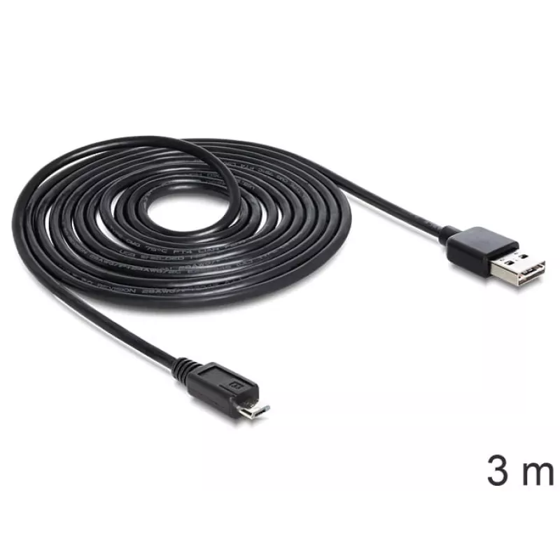 USB kabelis DeLOCK EASY-USB 2.0-A - USB 2.0 micro-B 3m