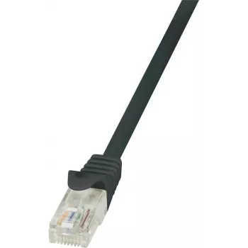 LogiLink CP1083U RJ45 tīkla kabelis, komutācijas kabelis CAT 5e U/UTP 7,50 m melns ar fiksatoru 1