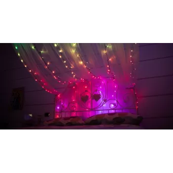 TWINKLY Strings 600 (TWS600STP-BEU) viedās Ziemassvētku eglītes gaismiņas, 600 LED, RGB, 48 m