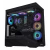 PC Case Lian Li Vector V100 Midi Tower — Melns ar caurspīdīgu paneli, atbalsta 3×120mm sānu + 1×120mm aizmugurējo ventilatoru, 3,5 collu HDD, 2,5 collu SSD, 235,5×446×484,6 mm