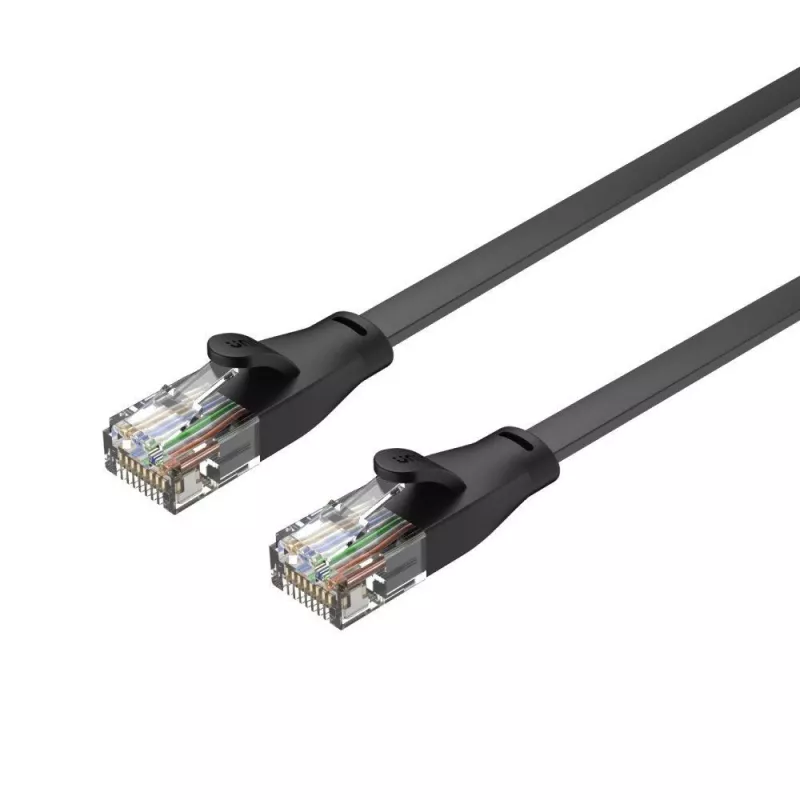 Unitek Ethernet kabelis Cat6 UTP RJ45 5 m, melns, masīvs vads, 250 MHz, zeltīti kontakti