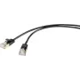 Renkforce RF-4538186 RJ45 tīkla kabelis, komutācijas kabelis CAT 8.1 F/FTP 0,50 m melns, īpaši plāns, zeltīti spraudņa kontakti 1 gab. (RF-4538186)