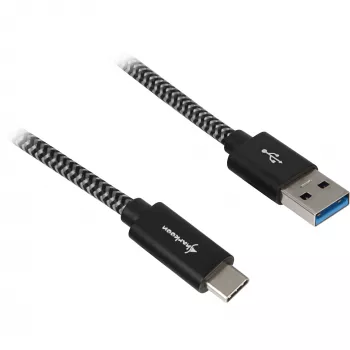 Sharkoon USB 3.2 Gen 2 kabelis USB-A spraudnis > USB-C melns/pelēks 1 metrs - Kabelis - Digitāls/Dati