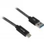 Sharkoon USB 3.2 Gen 2 kabelis USB-A spraudnis > USB-C melns/pelēks 1 metrs - Kabelis - Digitāls/Dati