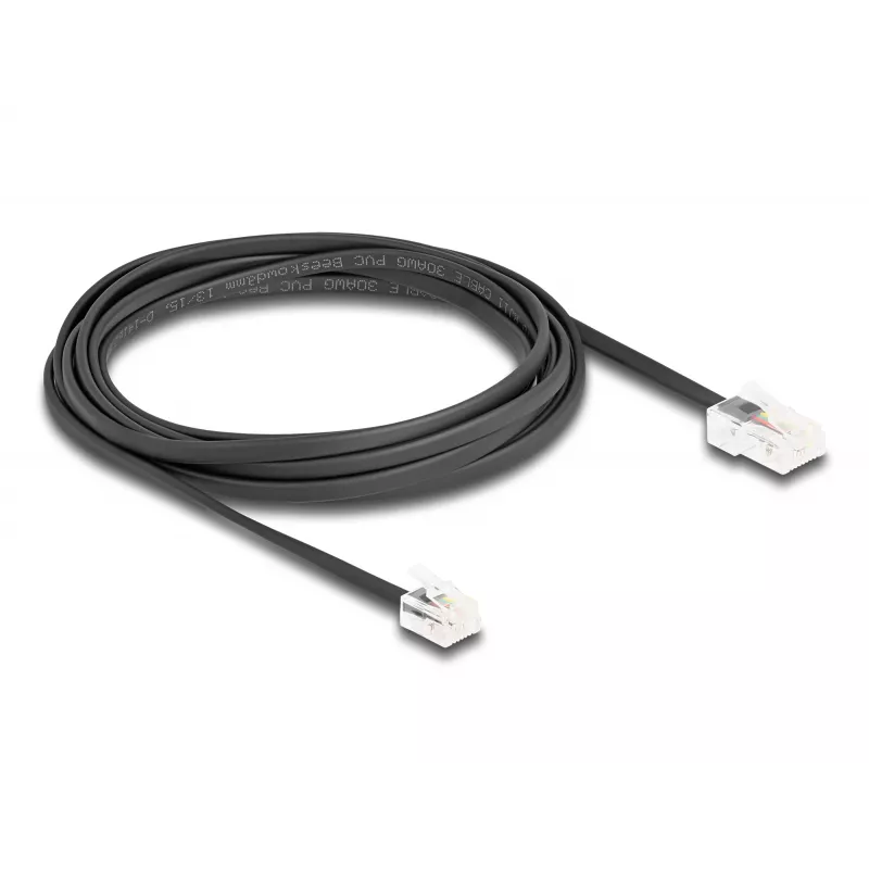 DeLOCK telefona kabelis, RJ45 spraudnis uz RJ11 spraudni, melns, 3 m