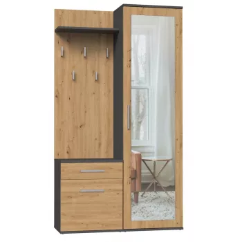 Priekšnama skapis Top e shop GARD DUO ANT/ART KPL — 2 veramas durvis, skaidu plātne, 1000×350×1800 mm