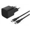 Maiņstrāvas iekštelpu lādētājs Belkin BoostCharge 25W USB-C PD/PPS, 1 m kabelis, melns — spēļu konsolēm, viedtālruņiem, planšetdatoriem
