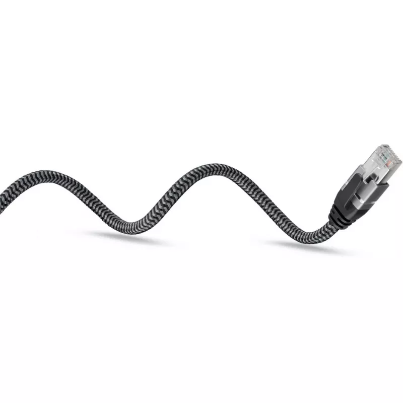 Ethernet-kabelis USB-C 3.2 Gen2 Plug > RJ-45 Plug, LAN-Adapter Melns/Sudraba, 1,5 Meter, braided textile jacket
