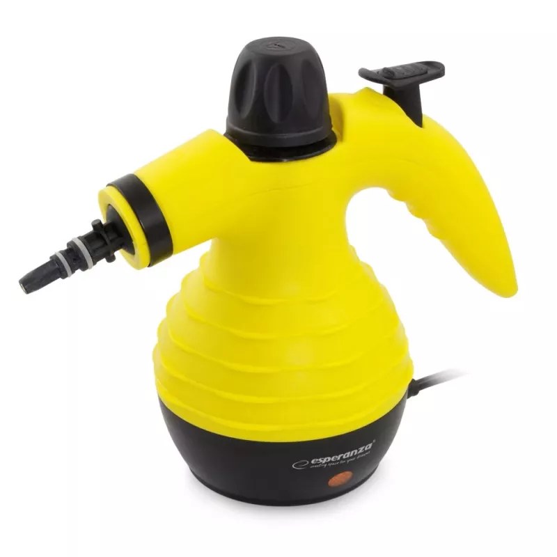 Pārnēsājams tvaika tīrītājs ESPERANZA EHS001 — 0.35 L, 900 W, 3 bar, 115 °C, 40 g/min, komplektā grīdas/mīksto mēbeļu/suku uzgaļi