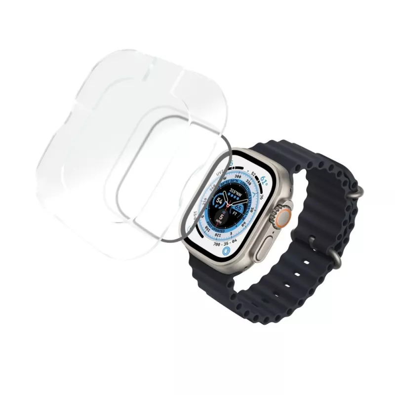 Fiksēts | Armor rūdīts stikls Apple Watch Ultra 49mm/Ultra 2 49mm | Melns