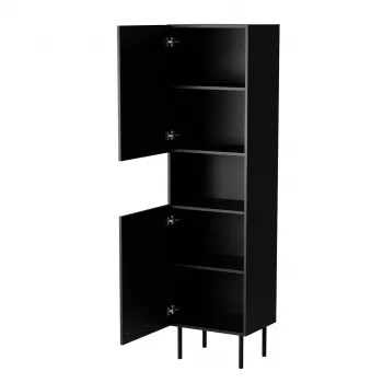Glabāšanas skapis cama meble JUTA 50×39,5×190 cm, stāvošs pie sienas, melns ar linol calabria apdari