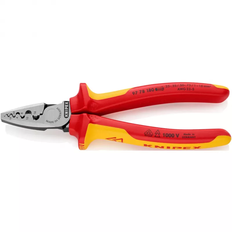 Kabeļa presēšanas kombinētais instruments Knipex 97 78 180
