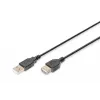 Digitus ASSMANN Basic - USB pagarinātāja kabelis - USB Type A, 4-pin (M) - USB Type A, 4-pin (W) - 3 m (USB/USB 2.0) - Molded - Melns (AK-300200-030-S)
