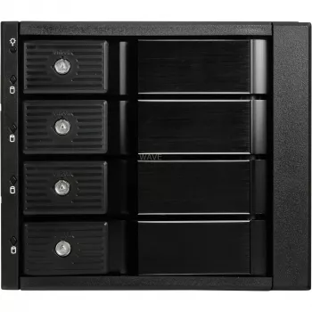 SilverStone SST-FS304-12G ārējais 3,5 collu korpuss, 4 nodalījumu - melns