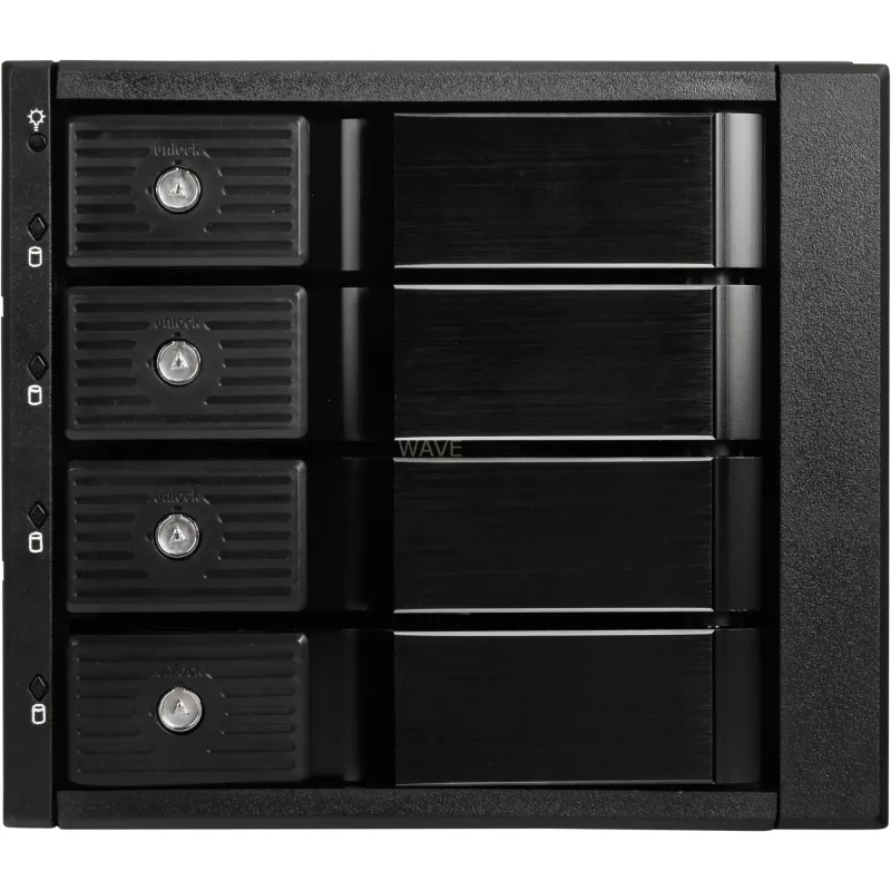 SilverStone SST-FS304-12G ārējais 3,5 collu korpuss, 4 nodalījumu - melns