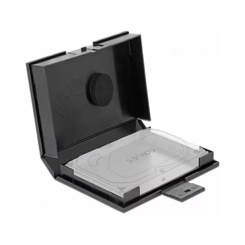 Aizsargkārbas vāciņš DeLOCK 18372 3,5 collu HDD, melns