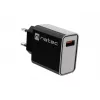 NATEC maiņstrāvas ātrās uzlādes iekštelpu vadu lādētājs Ribera — 18W (5–15V, līdz 3A), 1× USB-A, Huawei FCP/SCP, melns