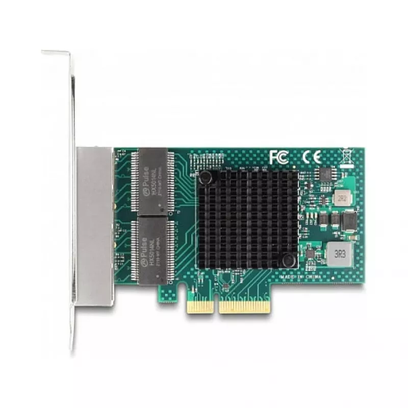 DeLOCK PCI Express x4 karte 4 x RJ45 Gigabit LAN BCM pelēka