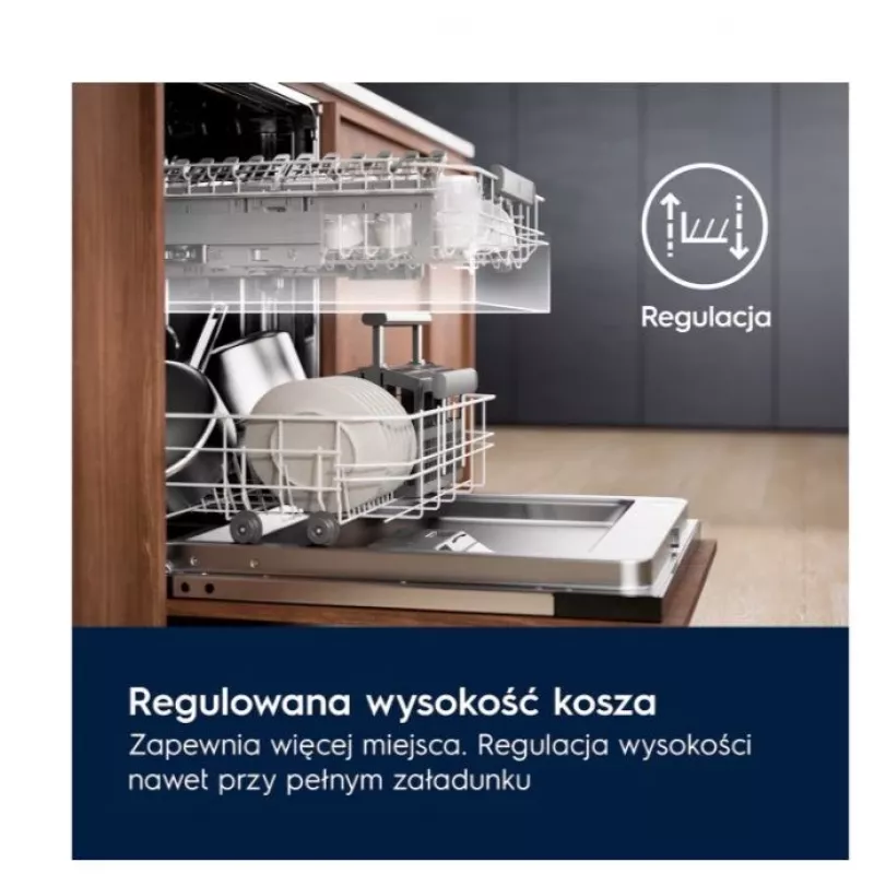 Iebūvējamā trauku mazgājamā mašīna Electrolux EES48401L — 600 mm, 13–14 galda piederumu komplekti, A energoefektivitātes klase, 10,5 L/ciklā