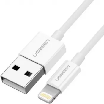 Ugreen kabelis USB 2.0 A lightning 2m, 5V/2.4A iPhone 7 / 7plus / 6S / 6 / 6 Plus, iPhone 5s/5c/5, iPad Mini/Mini 2, iPad 1 m Balts