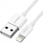 Ugreen kabelis USB 2.0 A lightning 2m, 5V/2.4A iPhone 7 / 7plus / 6S / 6 / 6 Plus, iPhone 5s/5c/5, iPad Mini/Mini 2, iPad 1 m Balts