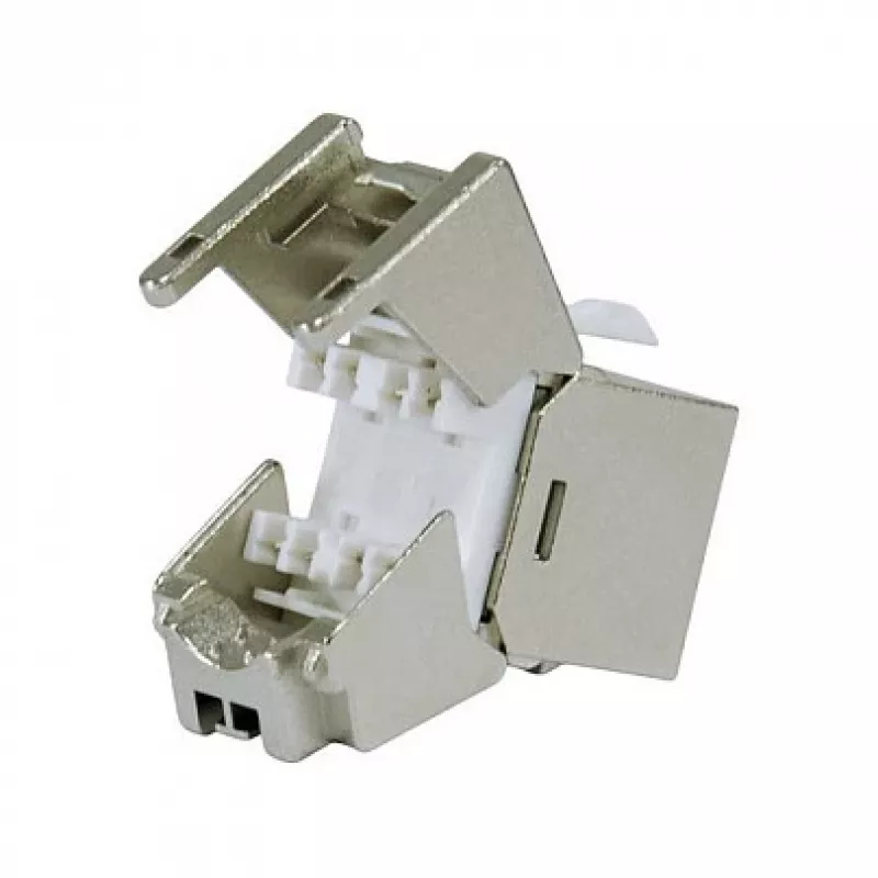 Ekranēts Cat.6A plāns Keystone savienotājs, EQUIP 767223, bez instrumentiem, RJ-45, plakans, sudraba, 8 gab.