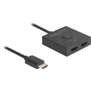 HDMI pārslēdzējs DeLOCK 18901 144Hz melna plastmasa 55x55x15mm