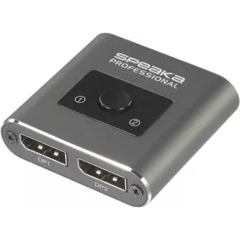 SpeaKa Professional SP-BDS-250 2 portu DisplayPort pārslēgs UHD 8K @ 60 Hz, UHD 4K @ 120 Hz (SP-10468588)