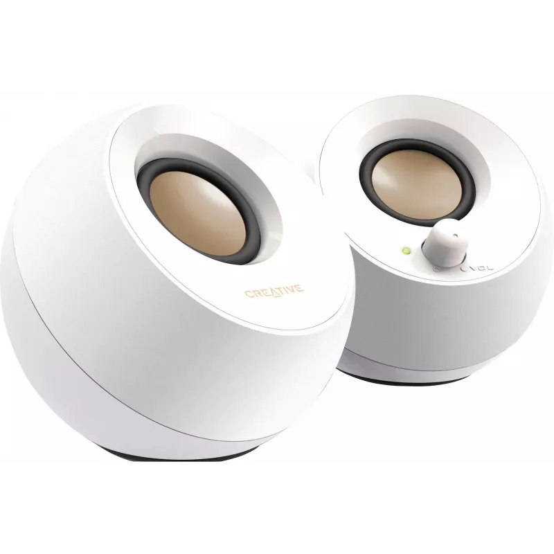 Creative Pebble 2.0 galda stereo skaļruņi, balti