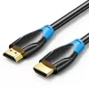 HDMI kabelis Vention AACBN 15 m, HDMI Type A to Type A, HDMI 2.0, 18 Gbit/s, ARC, apzeltīti kontakti, melns