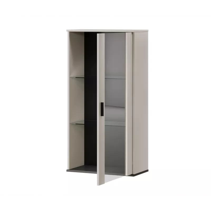 Sienas skapis cama meble S2 SOHO 60x29x112 cm — krēmkrāsas/melns