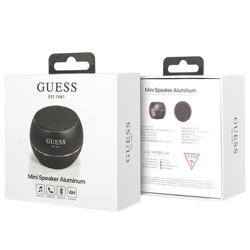 Pārnēsājams skaļrunis Guess Mini Bluetooth skaļrunis 3 W melns