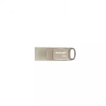 USB zibatmiņa PATRIOT PS128GT560DS5D 128GB USB 3.2 (USB-A / USB-C) grozāma, cinka sakausējuma, sudraba