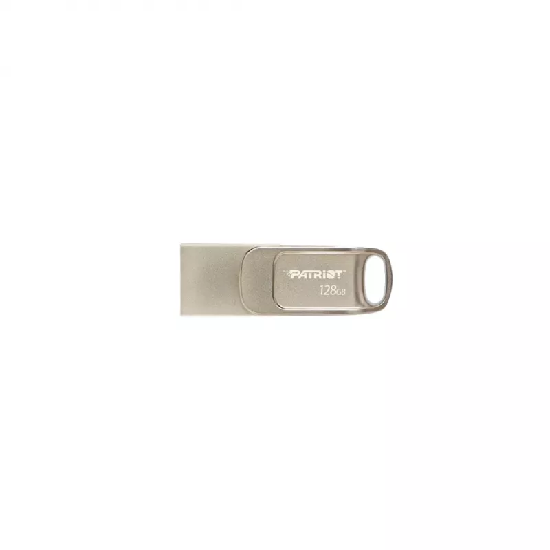 USB zibatmiņa PATRIOT PS128GT560DS5D 128GB USB 3.2 (USB-A / USB-C) grozāma, cinka sakausējuma, sudraba