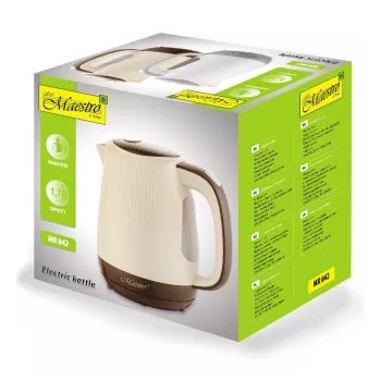 Feel-Maestro MR042 bēšs elektriskā tējkanna 1,7 L Bēšs, Brūns 2200 W