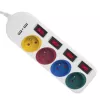Strāvas sadalītājs MACLEAN MCE229W — 4 rozetes, 2× USB, 1,5 m kabelis, F tips, 10 A, balts