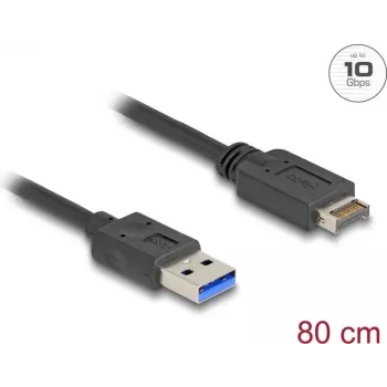 DeLOCK USB kabelis 10 Gbps Type-E Key A 20 pin vīr. pret Type-A vīr. 80 cm