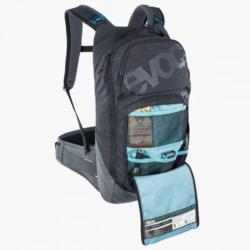 Velosipēda mugursoma EVOC Trail Pro 10L Carbon pelēka Sport
