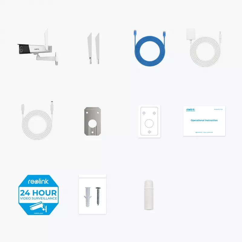 Reolink Duo Series W730 - 4K āra Wi-Fi kamera, divi objektīvi, 180° panorāmas skats, personas/transportlīdzekļa/dzīvnieka noteikšana