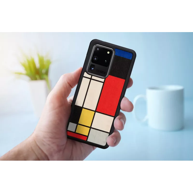Telefona maciņš man and wood Galaxy S20 Ultra — melna koka aizsargpārvalks
