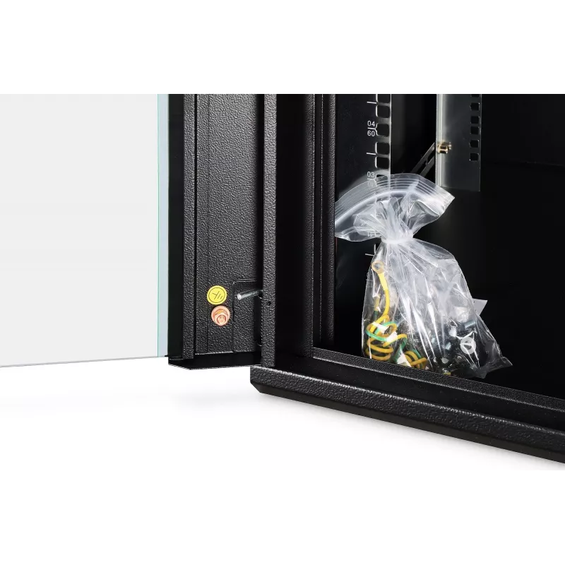 Pie sienas stiprināms tīkla korpuss DIGITUS Dynamic-N DN-37111 — 12U, 600x600 mm, IP20, atslēgas slēdzene
