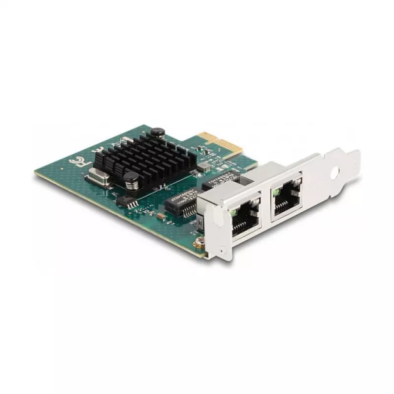 DeLOCK PCI Express x1 karte uz 2 x RJ45 Gigabit LAN BCM pelēka