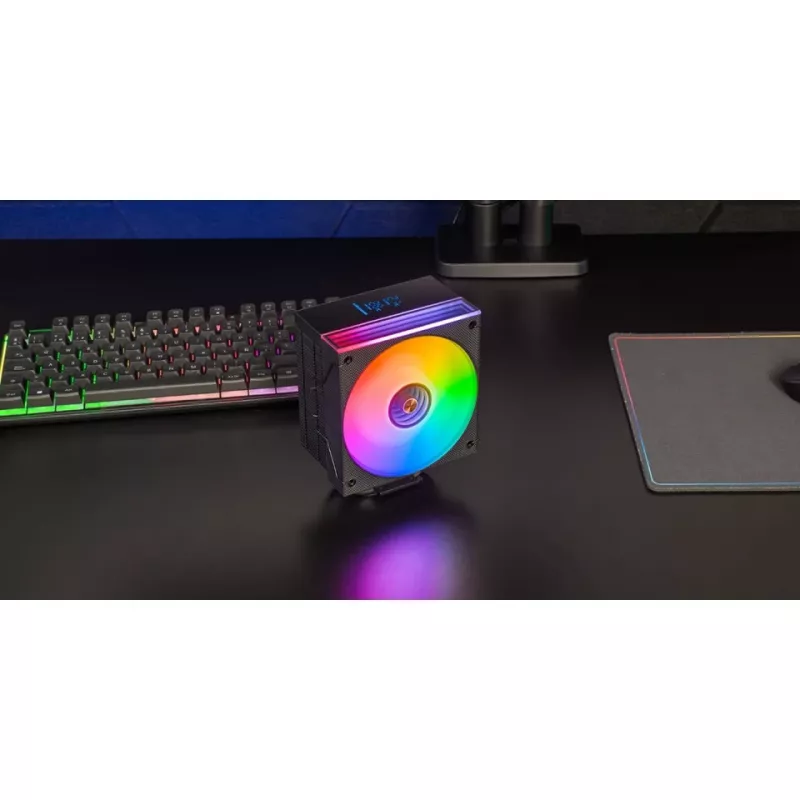 Gaisa dzesētājs TACENS Mars Gaming MCPU-LCD, 120 mm ventilators, TDP 300 W, atbalsta LGA1700/1200/115x/1366 un AM4/AM5, melns
