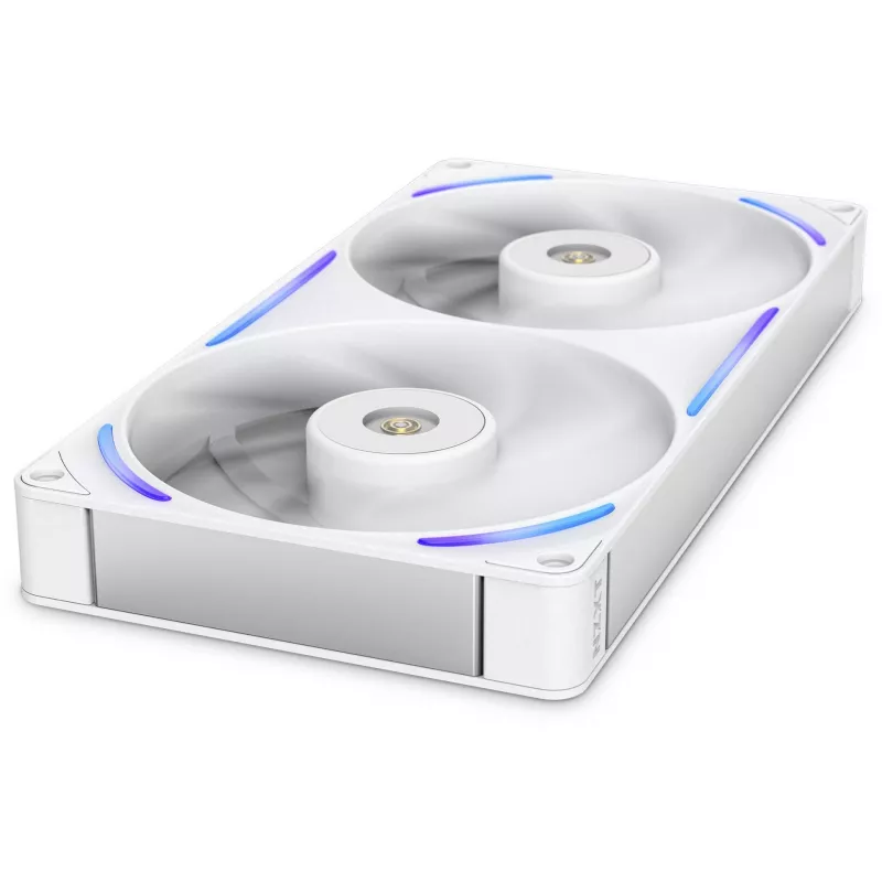 NZXT F280X RGB 140mm ARGB korpusa ventilatori – balti, 2 iepakojumā
