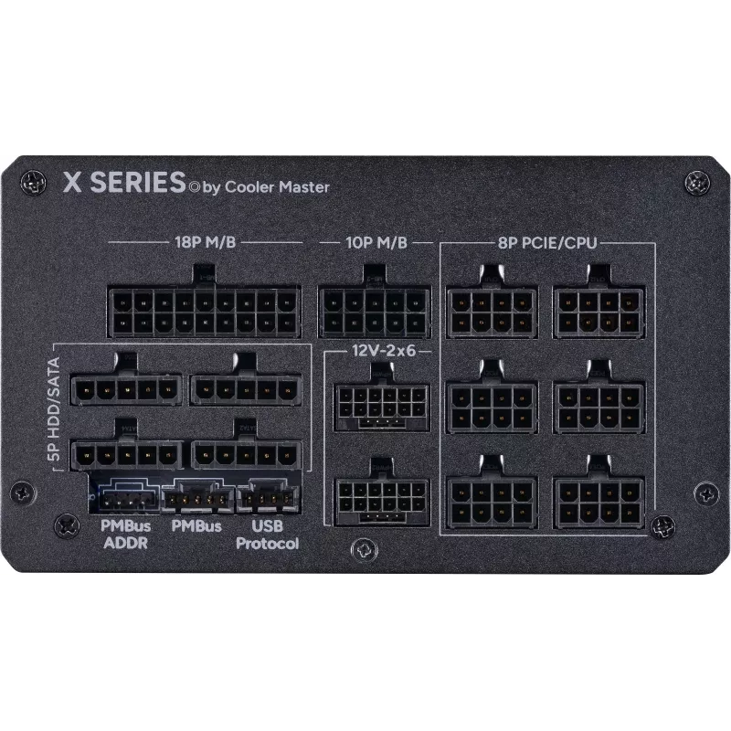 Barošanas bloks Cooler Master X Mighty Platinum 2000W 230V, ATX 24-pin, 80 PLUS Platinum, melns, 120 mm ventilators
