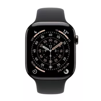 Viedpulkstenis Apple Watch Series 11 GPS + Cellular 46mm Slate Titanium korpuss Black Sport Band M/L